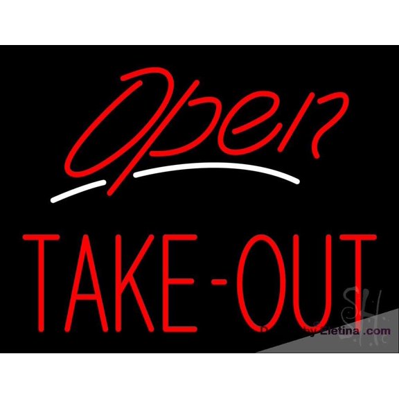 Neon Signs for Wall Decor Open Take Out Sign Neon Led Tubing16x20inch