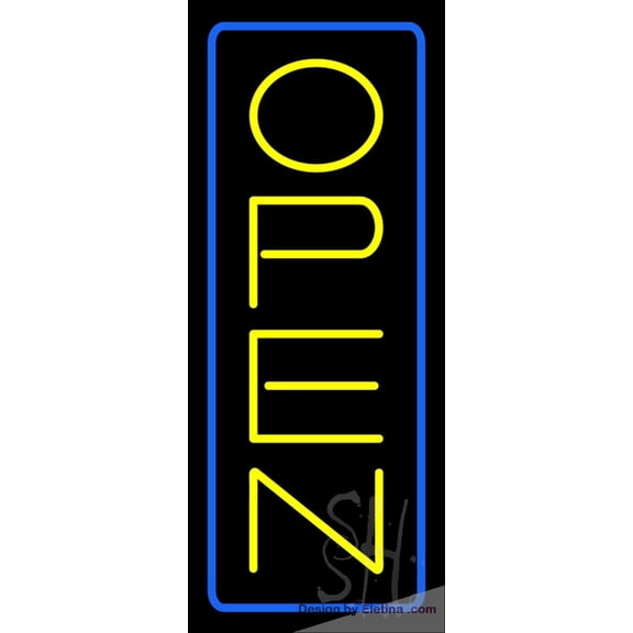 Neon Signs for Wall Decor Open Vertical Yellow Letters With Blue Border Sign Neon Led Tubing16x20inch