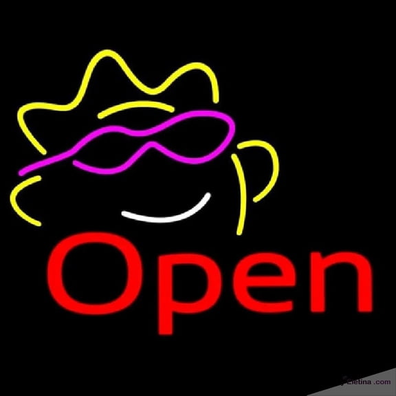 Neon Signs for Wall Decor Open W Sun Logo Handmade Art Sign Neon Led Tubing16x20inch