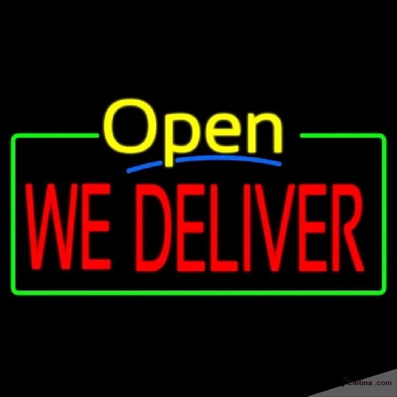 Neon Signs for Wall Decor Open We Deliver Handmade Art Sign Neon Led Tubing16x20inch