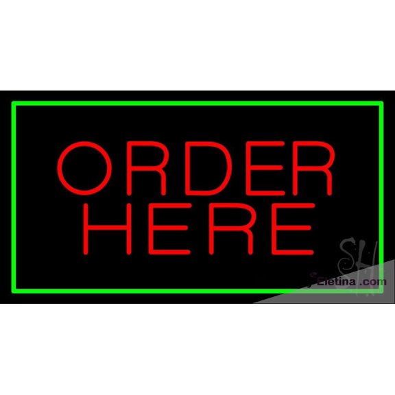 Neon Signs for Wall Decor Order Here Rectangle Green Sign Neon Led Tubing16x20inch