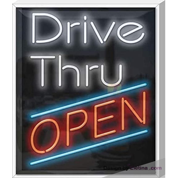 Neon Signs for Wall Decor Outdoor Drive Thru Open Sign Neon Led Tubing16x20inch