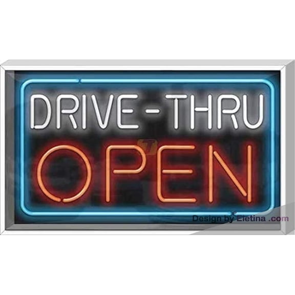 Neon Signs for Wall Decor Outdoor Drive-thru Open Sign Neon Led Tubing16x20inch