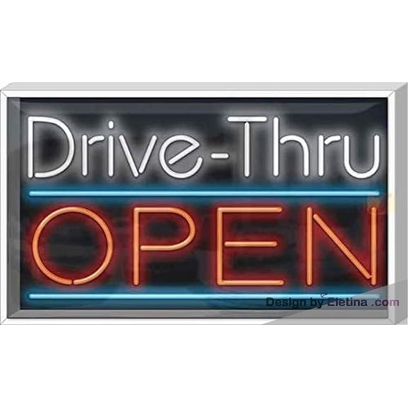Neon Signs for Wall Decor Outdoor Drive-thru Open Sign Neon Led Tubing16x20inch