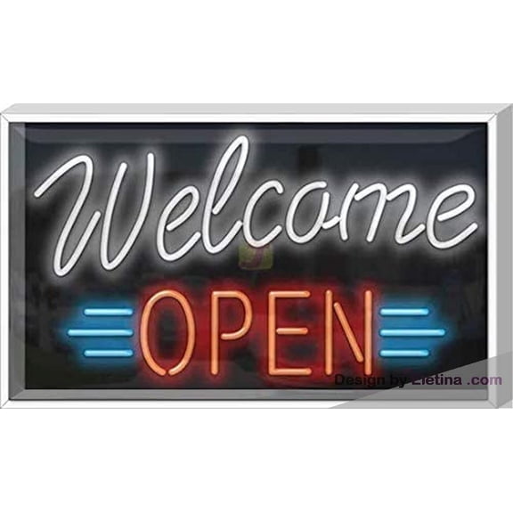 Neon Signs for Wall Decor Outdoor Welcome Open Sign Neon Led Tubing16x20inch