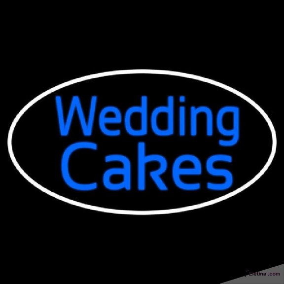 Neon Signs for Wall Decor Oval Blue Wedding Cakes Cursive Handmade Art Sign Neon Led Tubing16x20inch