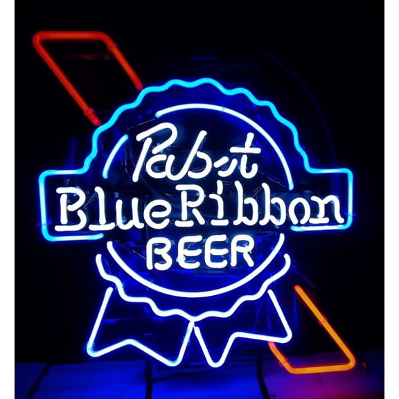 Neon Signs for Wall Decor Pabst Blue Ribbon Guitar Handmade Art Sign Neon Led Tubing16x20inch