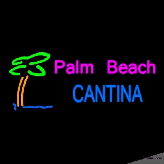Neon Signs for Wall Decor Palm Beach Cantina Handmade Art Sign Neon Led Tubing16x20inch