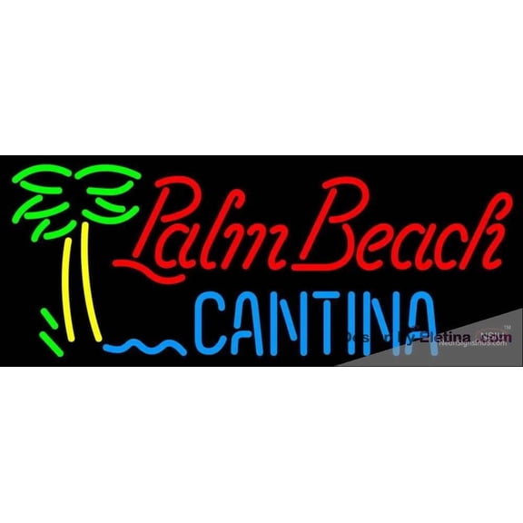 Neon Signs for Wall Decor Palm Beach Cantina Handmade Art Sign Neon Led Tubing16x20inch
