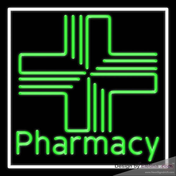 Neon Signs for Wall Decor Pharmacy With Plus Logo Handmade Art Sign Neon Led Tubing16x20inch