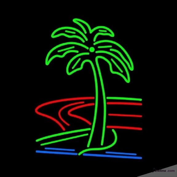 Neon Signs for Wall Decor Plam Tree Handmade Art Sign Neon Led Tubing16x20inch