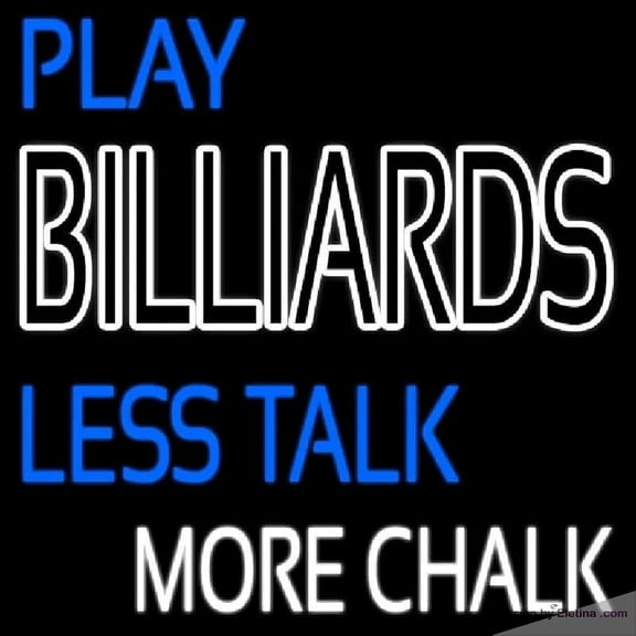 Neon Signs for Wall Decor Play Billiards Less Talk More Chalk 2 Handmade Art Sign Neon Led Tubing 15x17inch