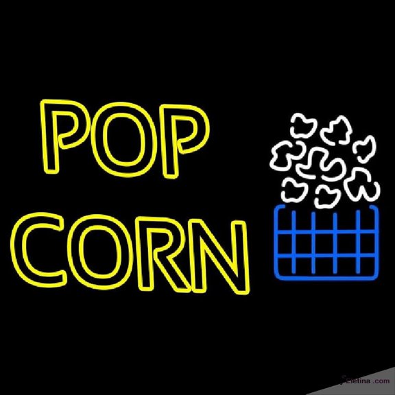 Neon Signs for Wall Decor Popcorn Yellow With Logo Handmade Art Sign Neon Led Tubing 15x17inch