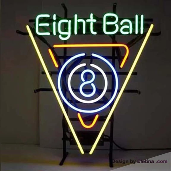 Neon Signs for Wall Decor Professional Eight Ball Shop Open Sign Neon Led Tubing16x20inch