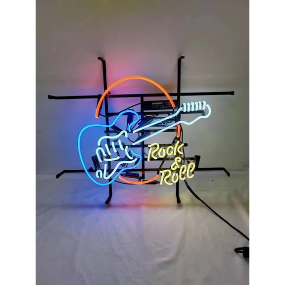 Neon Signs for Wall Decor Professional Rock & Roll Beer Bar Open Neon Led Tubing16x20inch