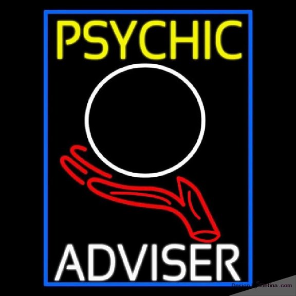 Neon Signs for Wall Decor Psychic Adviser Crystal Logo Handmade Art Sign Neon Led Tubing16x20inch