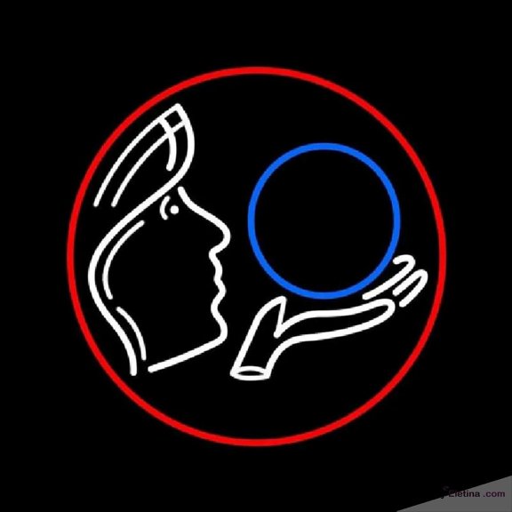 Neon Signs for Wall Decor Psychic Crystal Logo With Red Border Handmade Art Sign Neon Led Tubing16x20inch