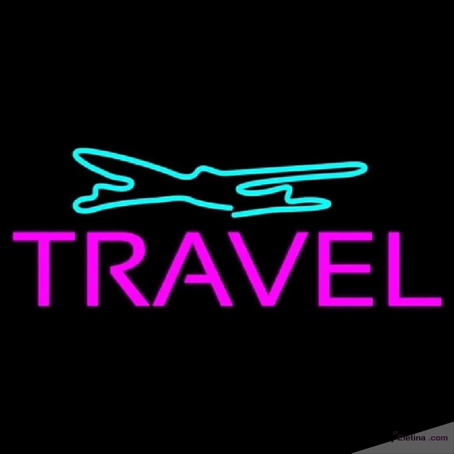 Turquoise Led Signage Neon Signs for Wall Decor Purple Travel Turquoise Logo Handmade Art ...