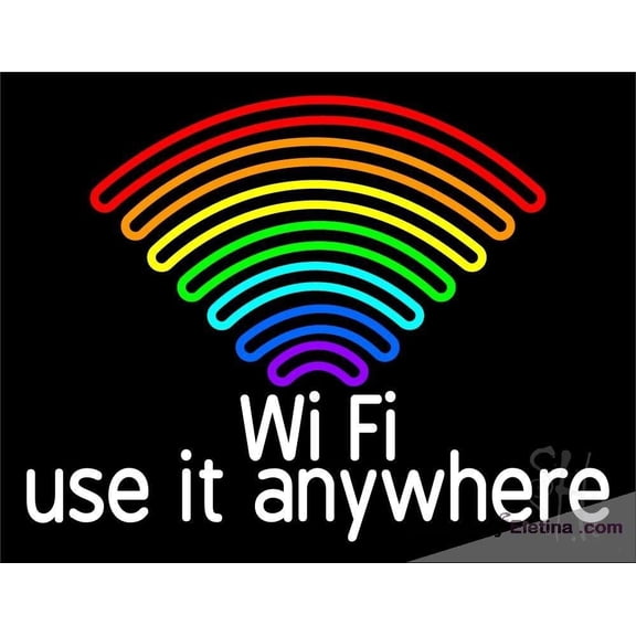 Neon Signs for Wall Decor Rainbow Style Wifi Sign Neon Led Tubing16x20inch