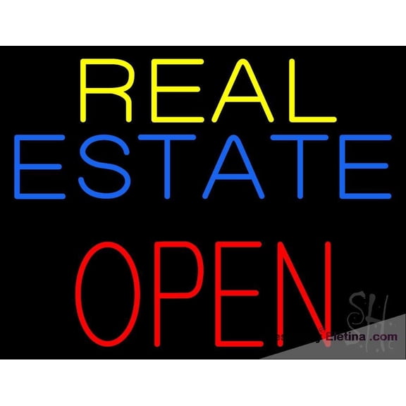 Neon Signs for Wall Decor Real Estate Red Open Block Sign Neon Led Tubing16x20inch