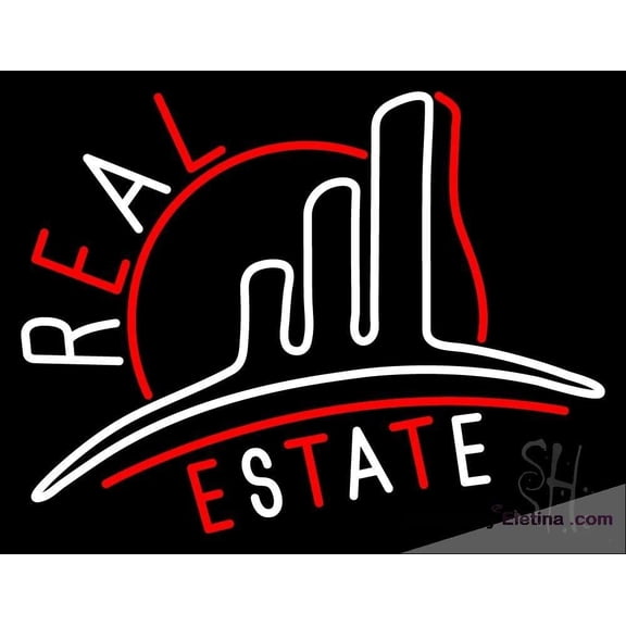 Neon Signs for Wall Decor Real Estate With Logo Sign Neon Led Tubing16x20inch