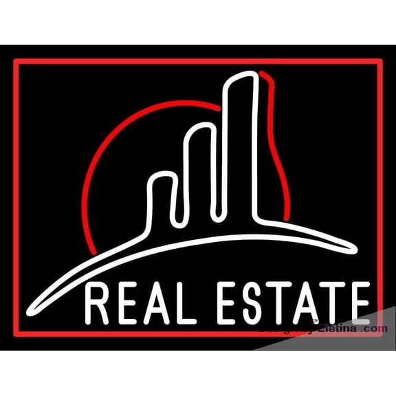 Neon Signs for Wall Decor Real Estate With Logo Sign Neon Led Tubing16x20inch