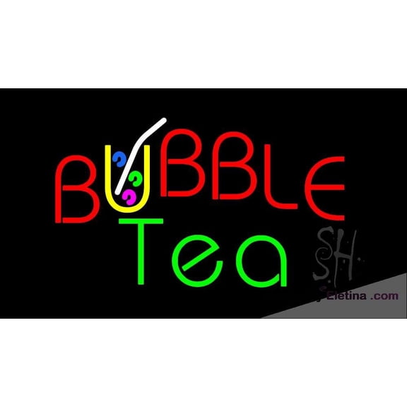 Neon Signs for Wall Decor Red Bubble Tea Sign Neon Led Tubing16x20inch