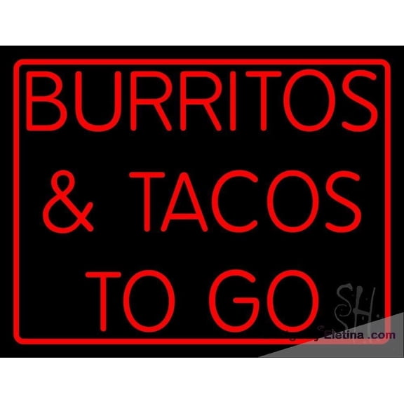 Neon Signs for Wall Decor Red Burritos And Tacos To Go Sign Neon Led Tubing16x20inch
