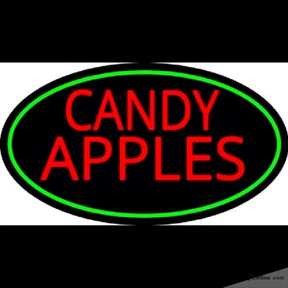 Neon Signs for Wall Decor Red Candy Apples Handmade Art Sign Neon Led Tubing 15x17inch