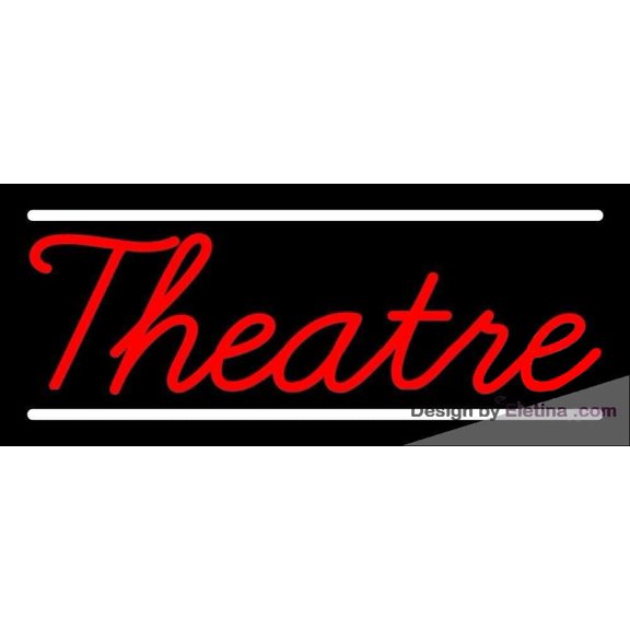 Neon Signs for Wall Decor Red Cursive Theatre Sign Neon Led Tubing16x20inch
