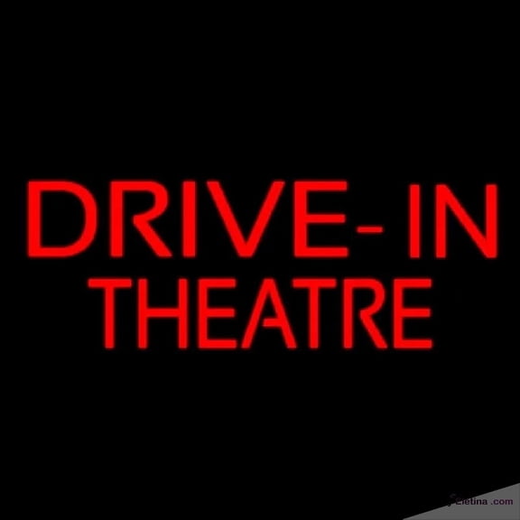 Neon Signs for Wall Decor Red Drive In Theatre Handmade Art Sign Neon Led Tubing 15x17inch