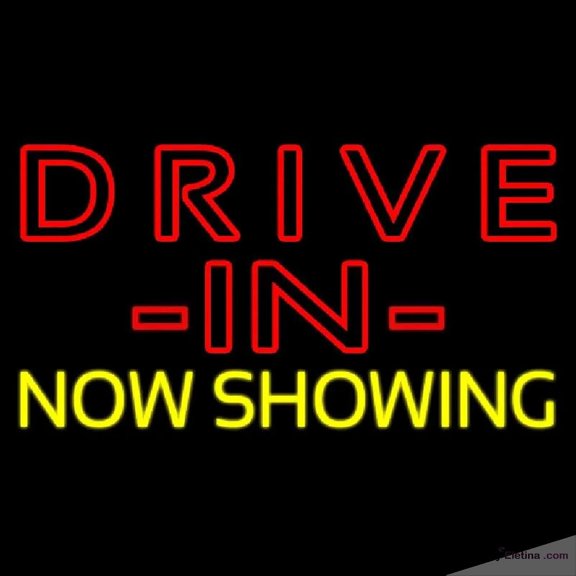 Neon Signs for Wall Decor Red Drive In Yellow Now Showing Handmade Art Sign Neon Led Tubing 15x17inch