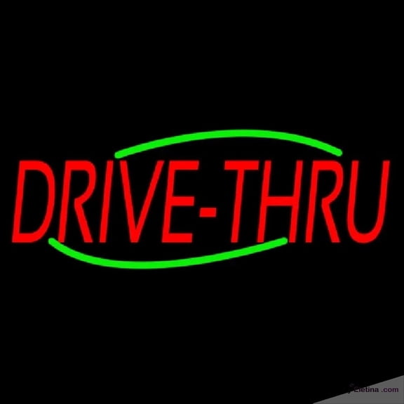 Neon Signs for Wall Decor Red Drive Thru Handmade Art Sign Neon Led Tubing 15x17inch