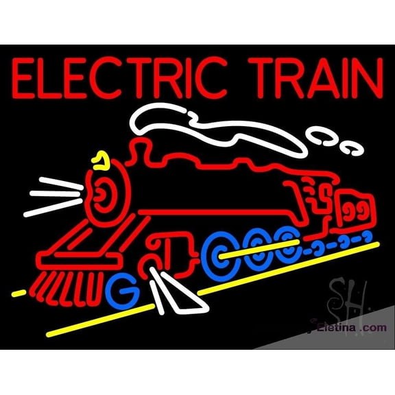 Neon Signs for Wall Decor Red Electric Train Logo Sign Neon Led Tubing16x20inch