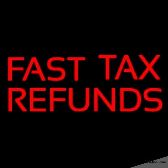 Neon Signs for Wall Decor Red Fast Ta Refunds Handmade Art Sign Neon Led Tubing 15x17inch