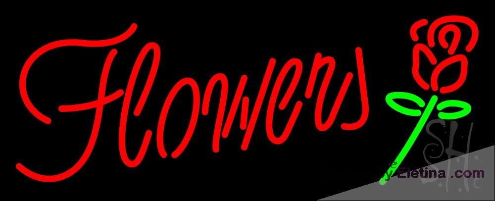 Neon Signs for Wall Decor Red Flowers With Rose Sign Neon Led ...