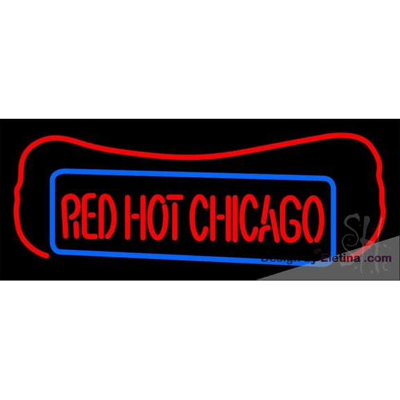 Neon Signs for Wall Decor Red Hot Chicago Hot Dogs Sign Neon Led Tubing 15x17inch