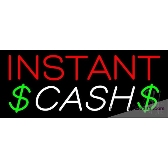 Neon Signs for Wall Decor Red Instant Cash Sign Neon Led Tubing16x20inch