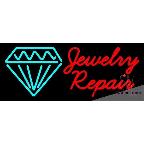 Neon Signs for Wall Decor Red Jewelry Repair Cursive Sign Neon Led Tubing16x20inch