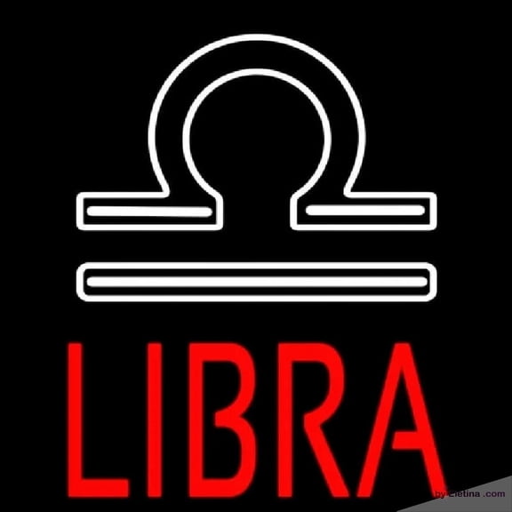 Neon Signs for Wall Decor Red Libra Zodiac Handmade Art Sign Neon Led Tubing16x20inch