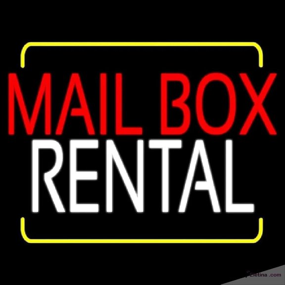 Neon Signs for Wall Decor Red Mailbo Blue Rental With Yellow Border Handmade Art Sign Neon Led Tubing16x20inch