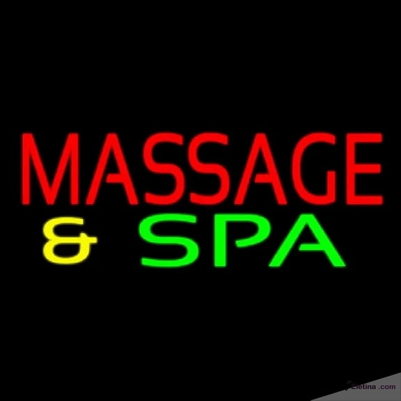 Neon Signs for Wall Decor Red Massage And Spa Handmade Art Sign Neon Led Tubing16x20inch