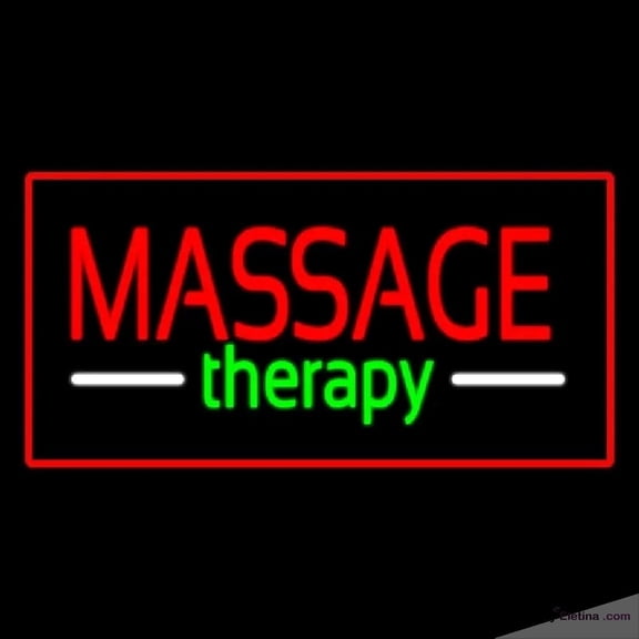 Neon Signs for Wall Decor Red Massage Therapy Red Border Handmade Art Sign Neon Led Tubing16x20inch