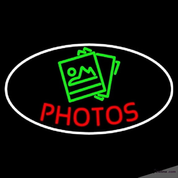 Neon Signs for Wall Decor Red Photos With Yellow Oval Handmade Art Sign Neon Led Tubing16x20inch