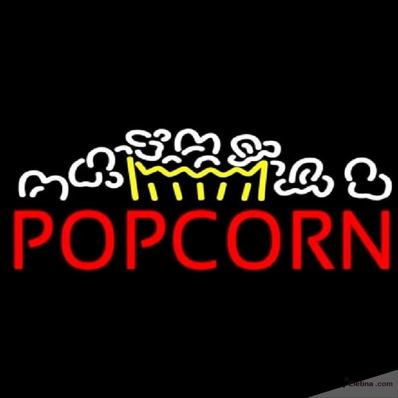 Neon Signs for Wall Decor Red Popcorn Logo Handmade Art Sign Neon Led Tubing16x20inch