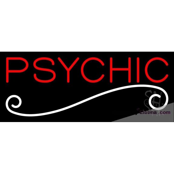 Neon Signs for Wall Decor Red Psychic White Line Sign Neon Led Tubing16x20inch
