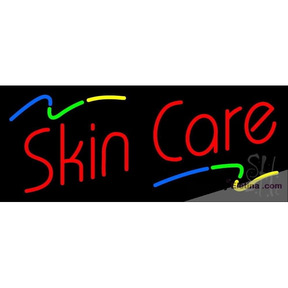 Neon Signs for Wall Decor Red Skin Care Multi Colored Waves Sign Neon Led Tubing16x20inch