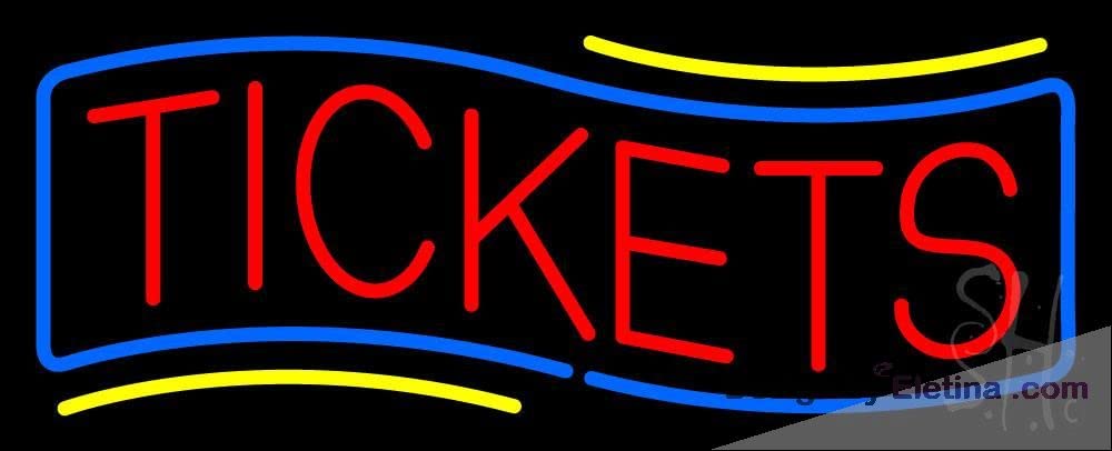 Neon Signs for Wall Decor Red Tickets Blue Border Sign Neon Led Tubing ...