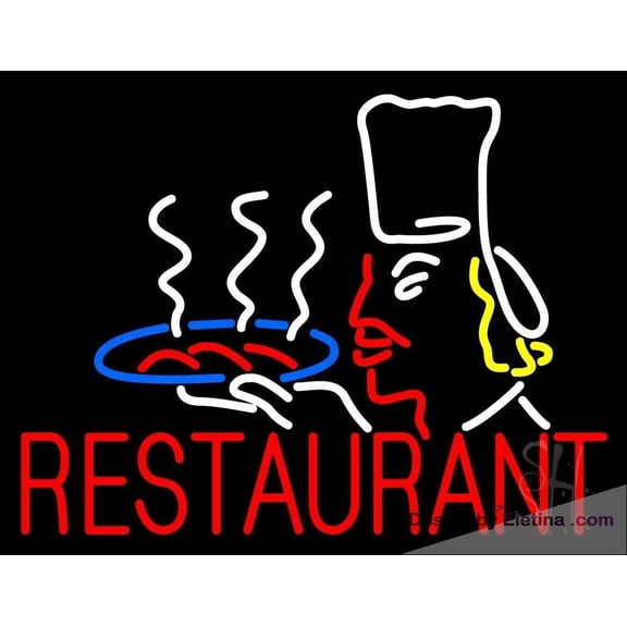 Neon Signs for Wall Decor Restaurant Chef Logo Sign Neon Led Tubing16x20inch
