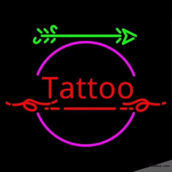 Neon Signs for Wall Decor Retro Tattoo Arrow Handmade Art Sign Neon Led Tubing 15x17inch